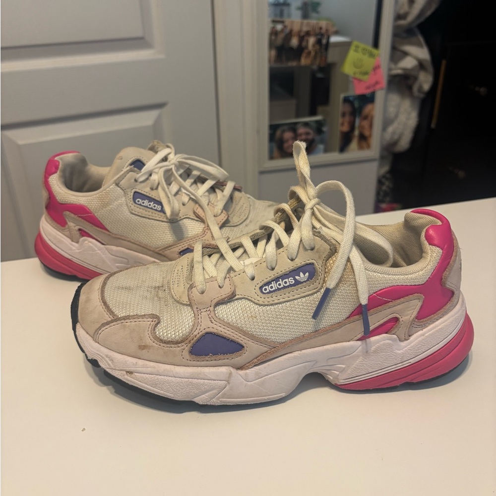 Adidas Sneakers with Pink and Purple Highlights